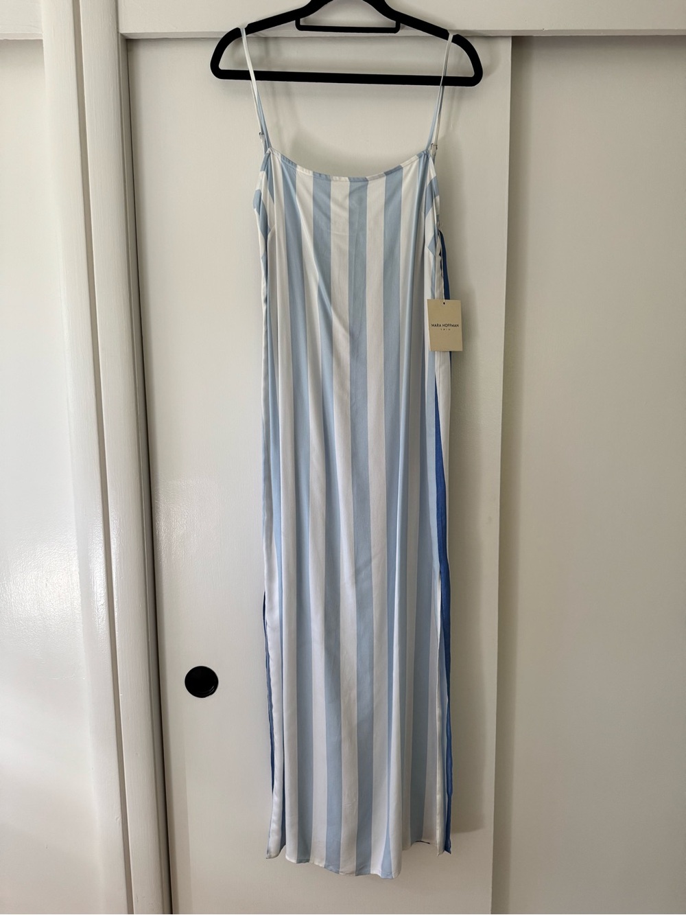 Mara Hoffman Blue and White Striped Swim Slip Dress - Picture 2 of 4